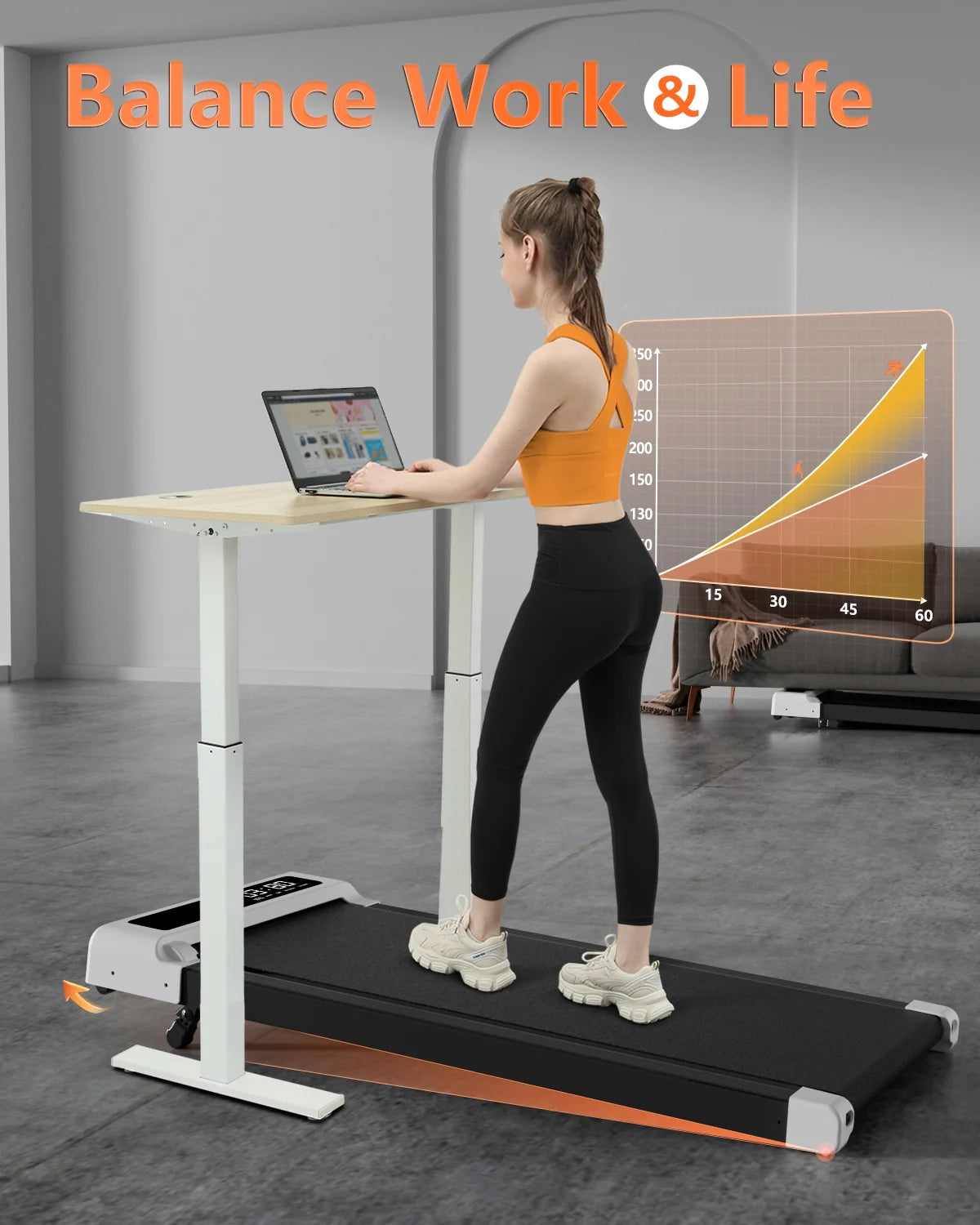 Walking Pad with Incline, Walking Pad Treadmill 2 in 1 Walking Pad for Walking and Jogging, 2.5HP Compact Treadmill for Home Office with Remote Control, LED Display